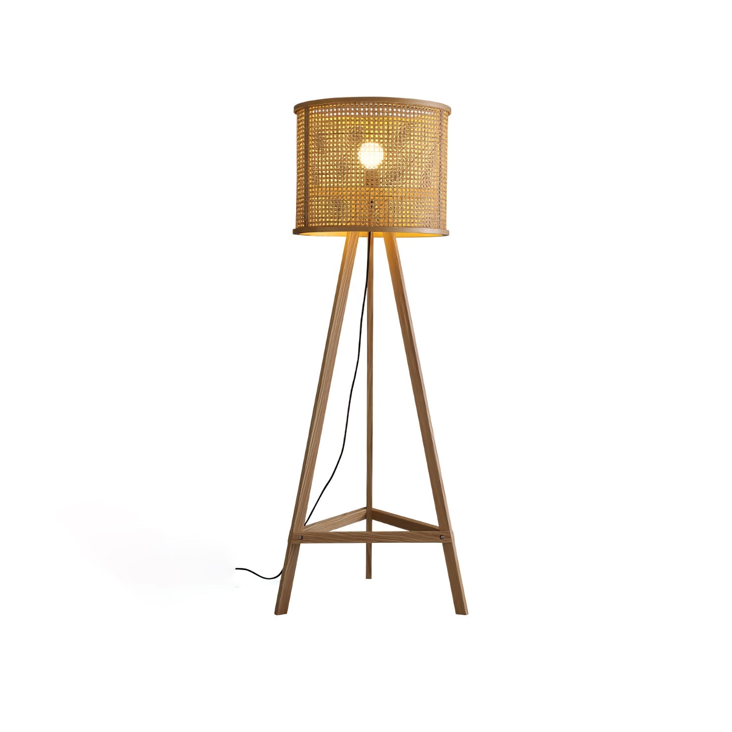 Olsolyra Rattan Woven Tripod Floor Lamp - Blowlighting