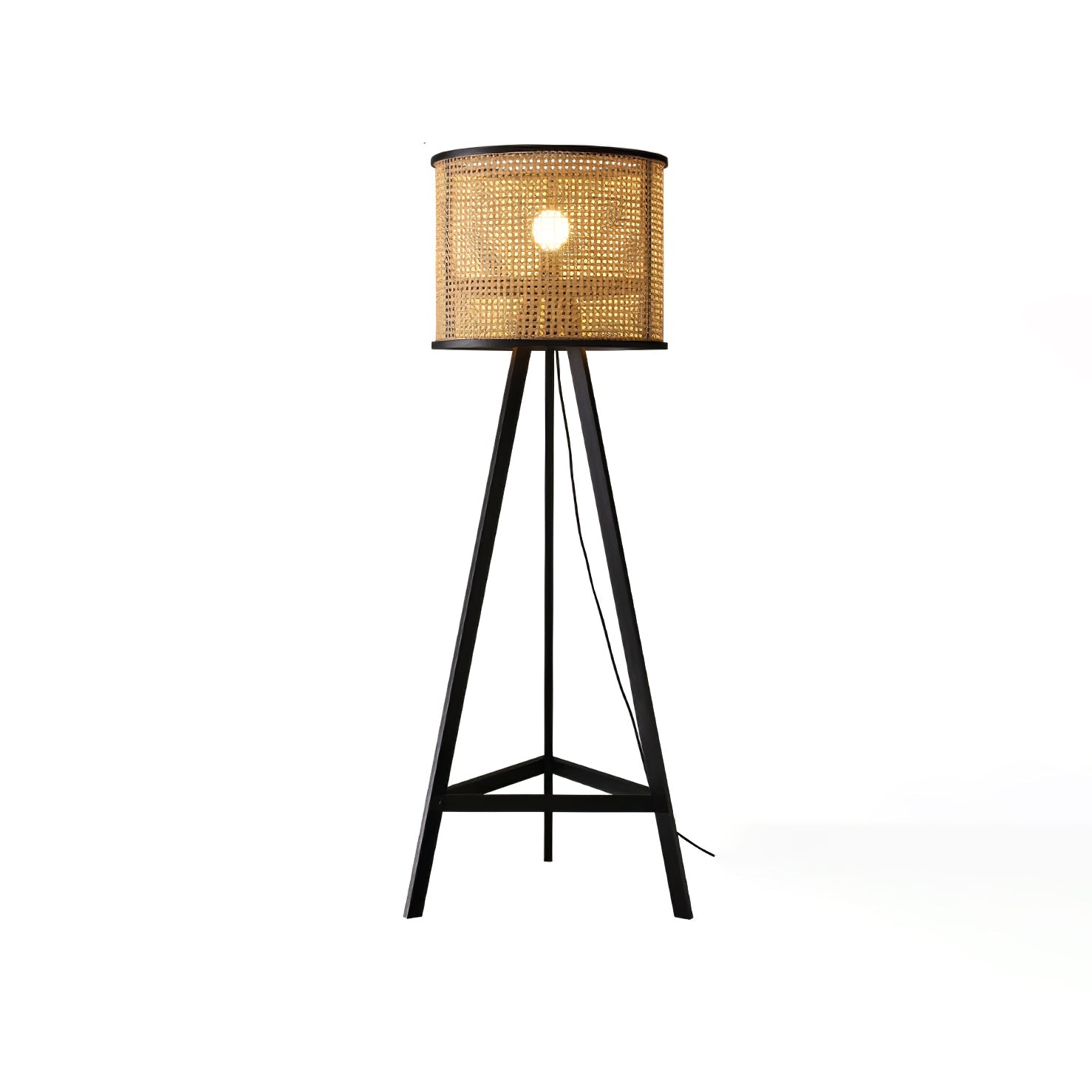 Olsolyra Rattan Woven Tripod Floor Lamp - Blowlighting