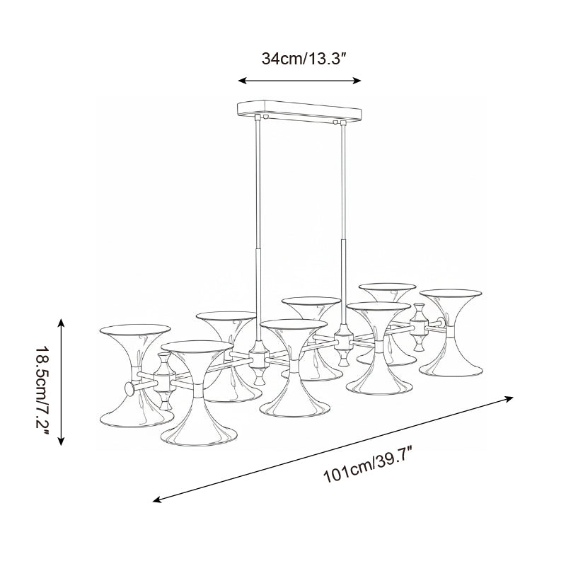 Tromelle Art Deco Metal Chandelier