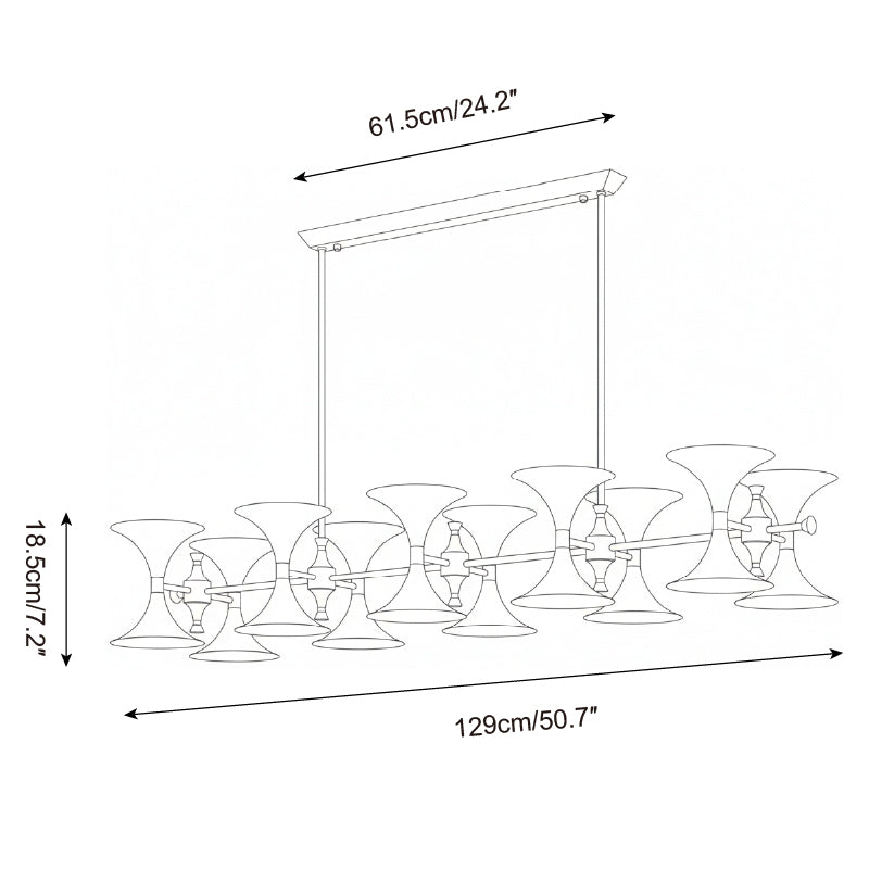 Tromelle Art Deco Metal Chandelier