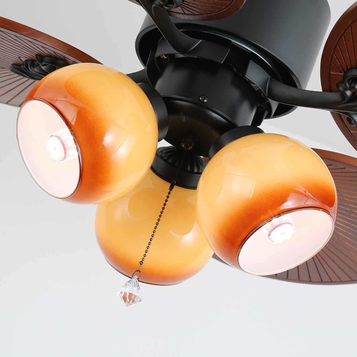 Solara Tropical Glass Ceiling Fan Light - Blowlighting