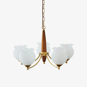 Tulips Glass Wood Chandelier - Blowlighting