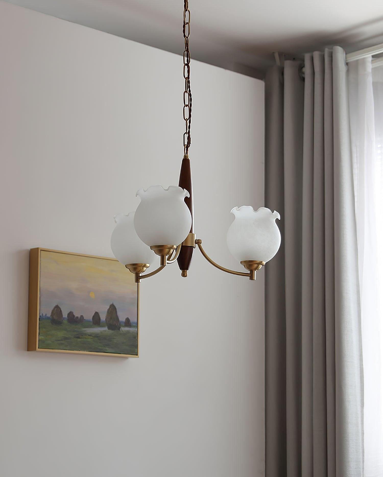 Tulips Glass Wood Chandelier - Blowlighting