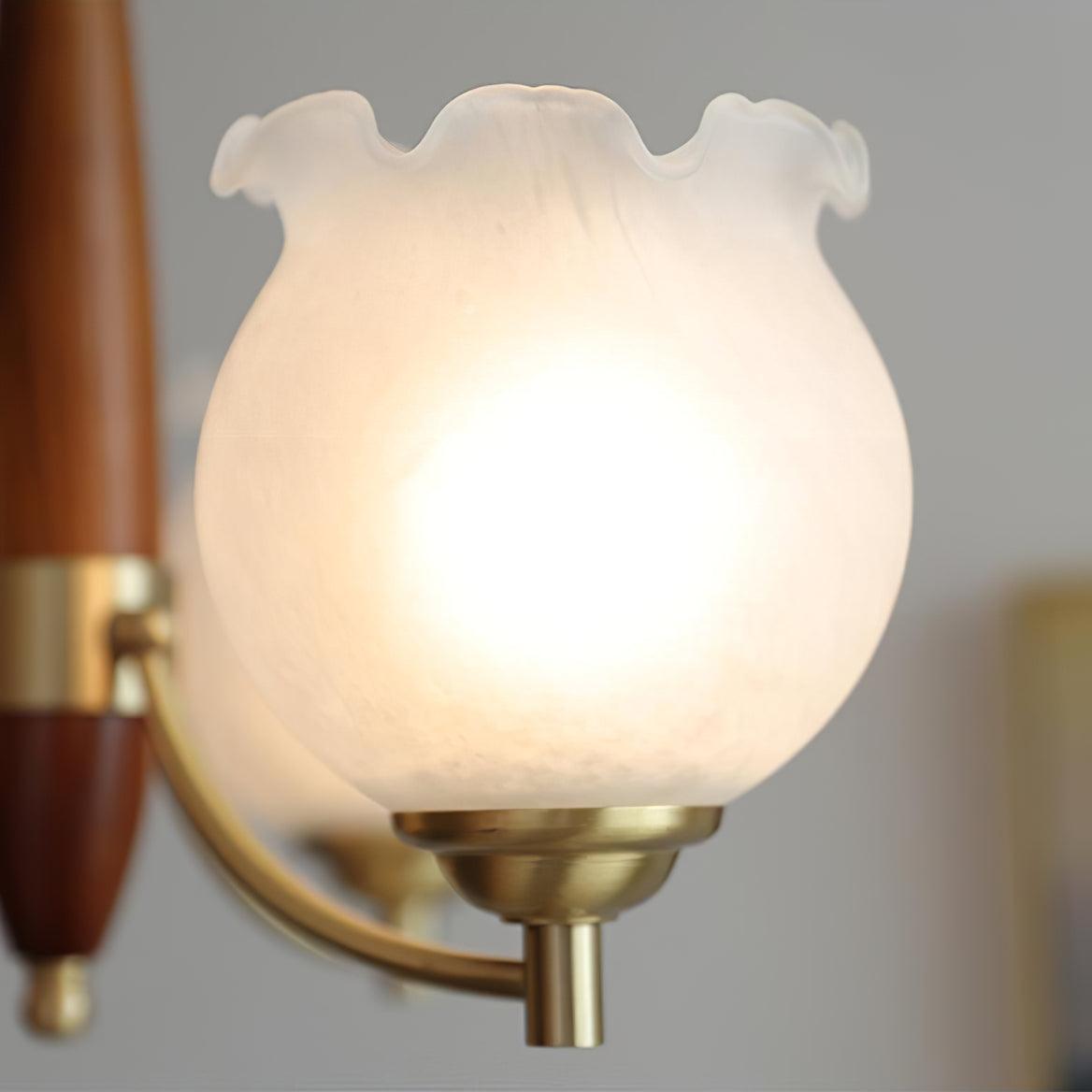 Tulips Glass Wood Chandelier - Blowlighting