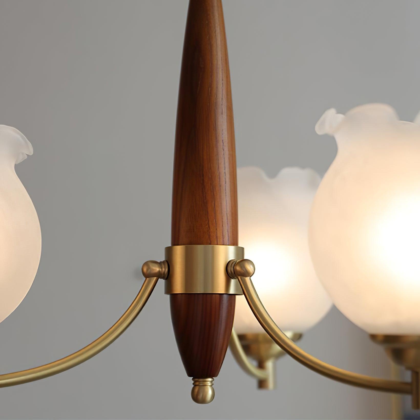 Tulips Glass Wood Chandelier - Blowlighting