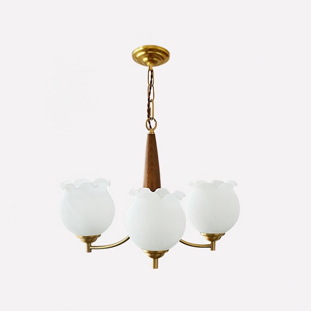 Tulips Glass Wood Chandelier - Blowlighting
