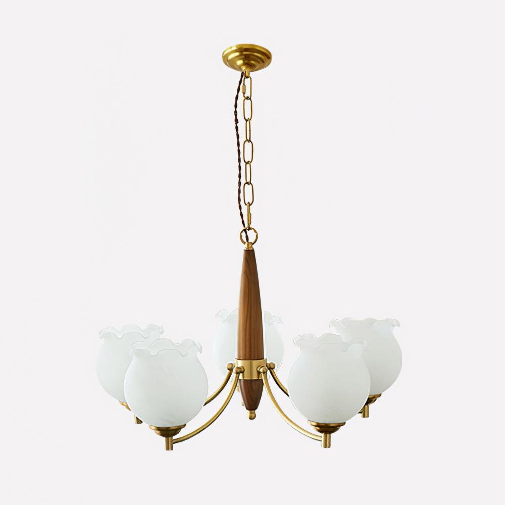 Tulips Glass Wood Chandelier - Blowlighting