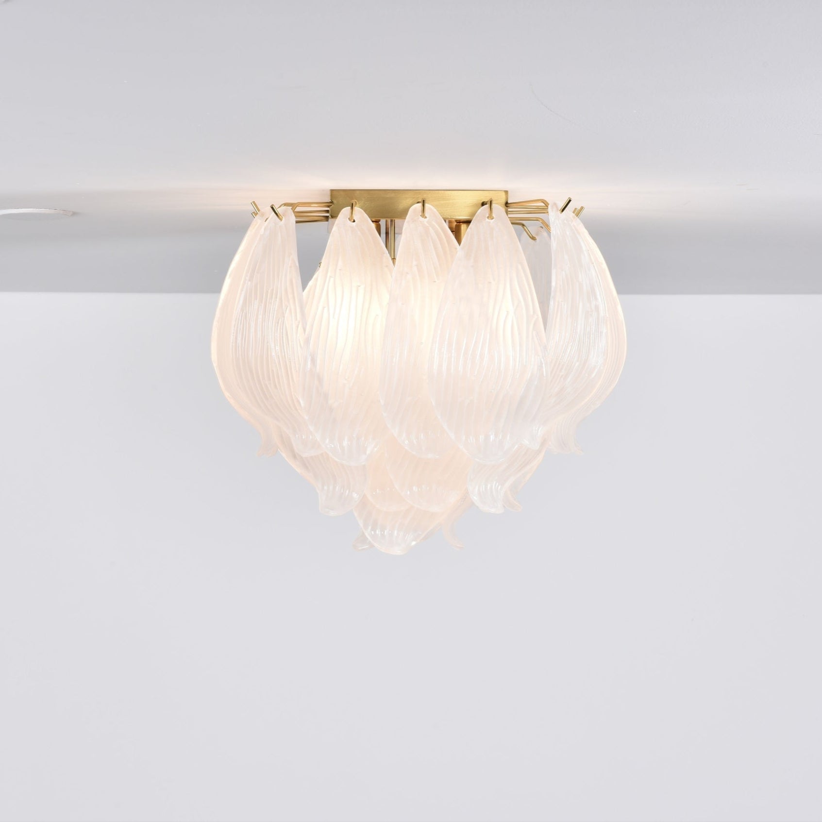 Aurora Ceiling Lamp Murano Petal Hand-Blown Glass Flushmount - Blowlighting