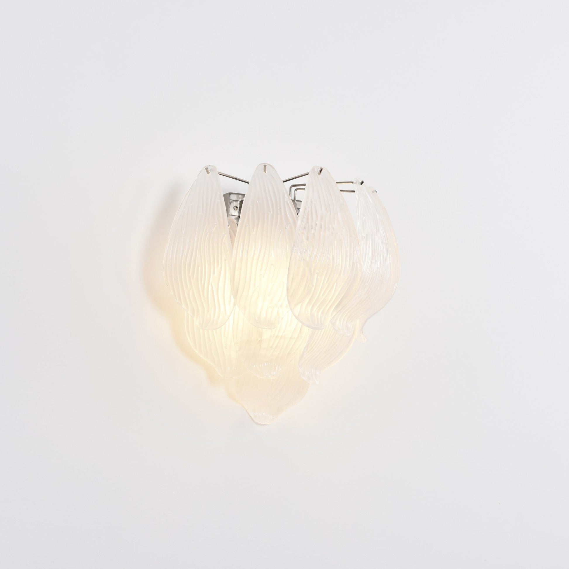 Aurora Wall Lamp Murano Glass Petal Frosted Cascading - Blowlighting