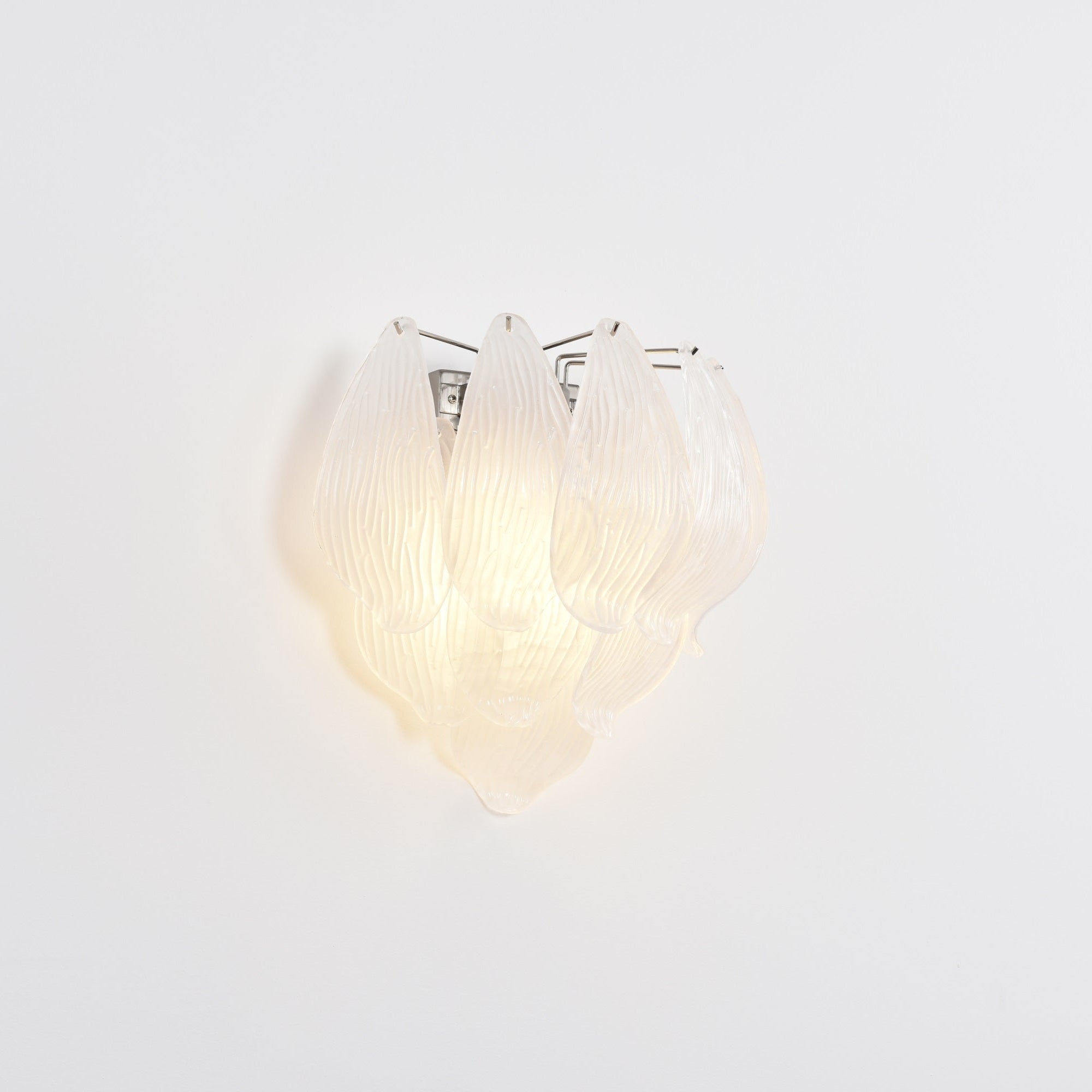 Aurora Wall Lamp Murano Glass Petal Frosted Cascading - Blowlighting