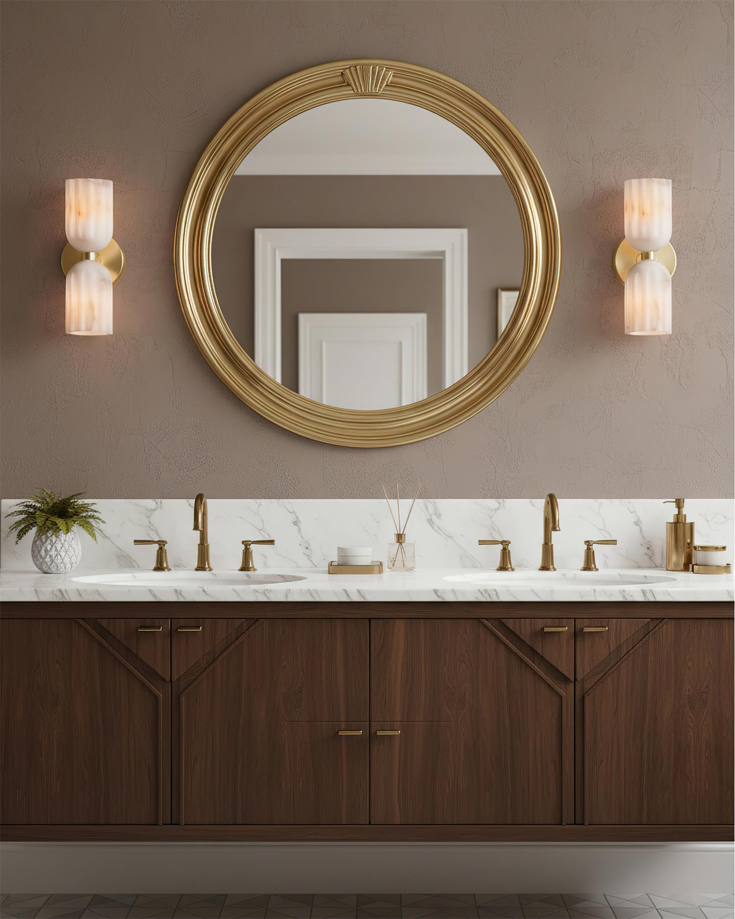 Tulum Art Deco Alabaster Wall Light