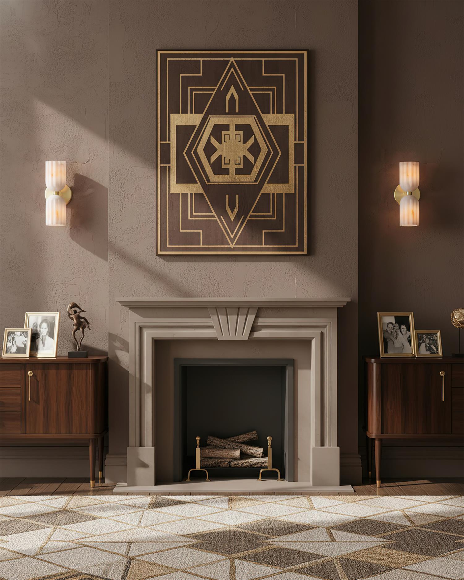 Tulum Art Deco Alabaster Wall Light