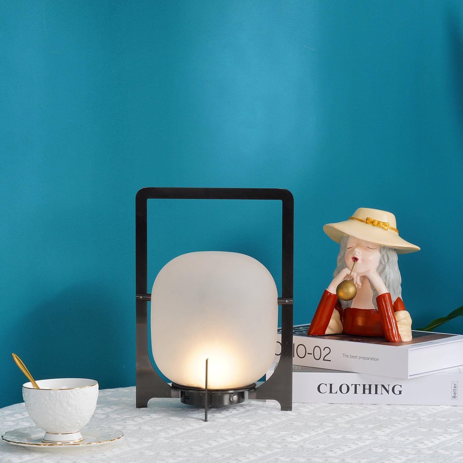 Black Twilight Lantern Table Lamp - Blowlighting