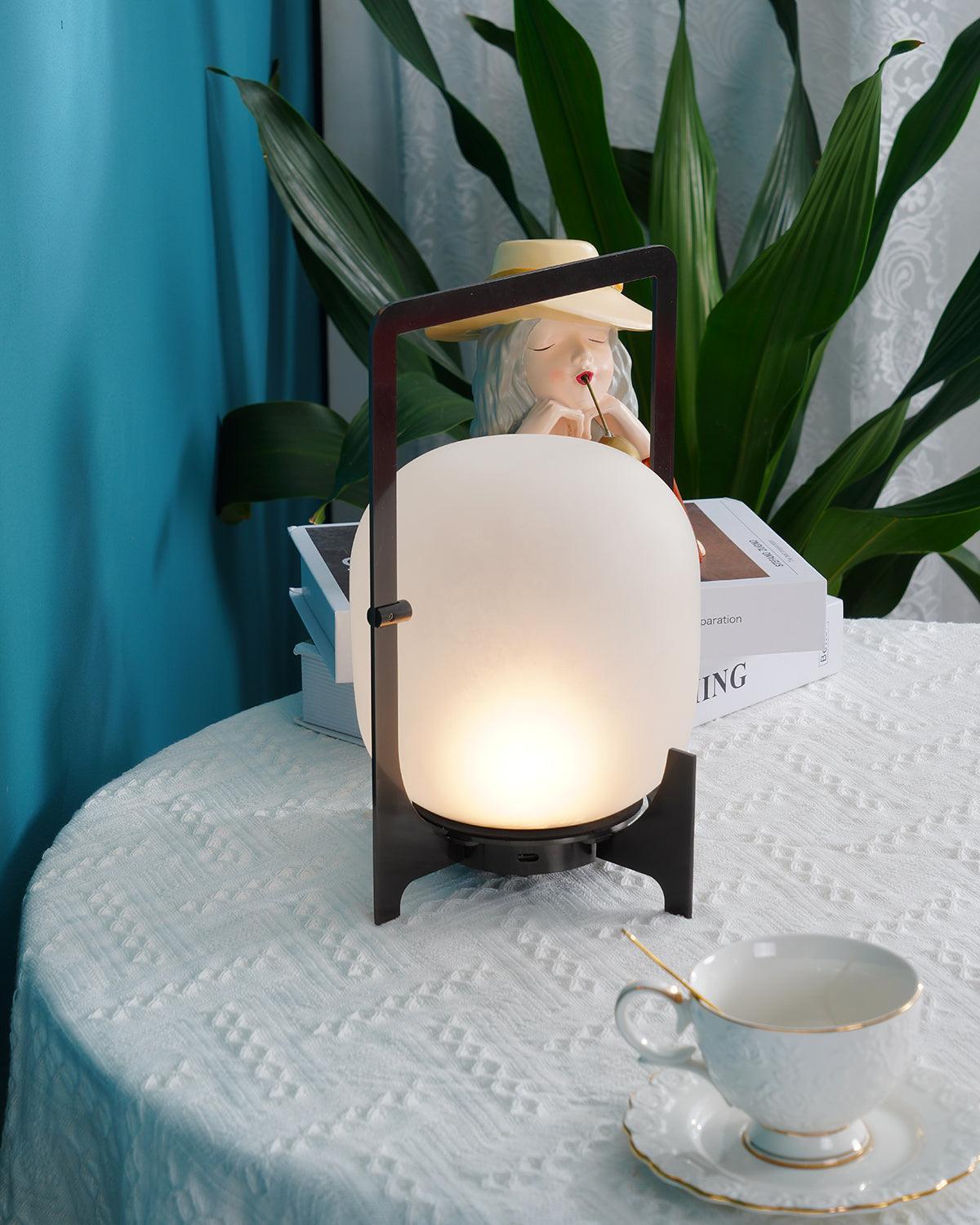 Black Twilight Lantern Table Lamp - Blowlighting