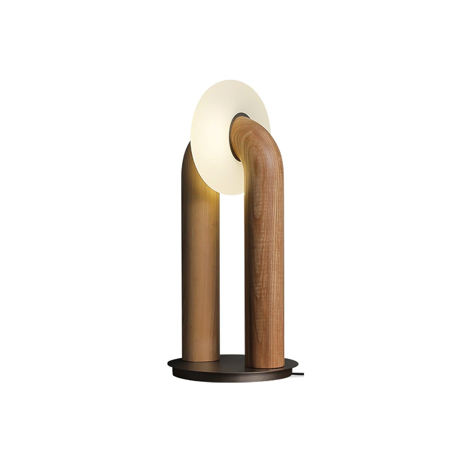 Lumen Vintage Wood Table Lamp - Blowlighting