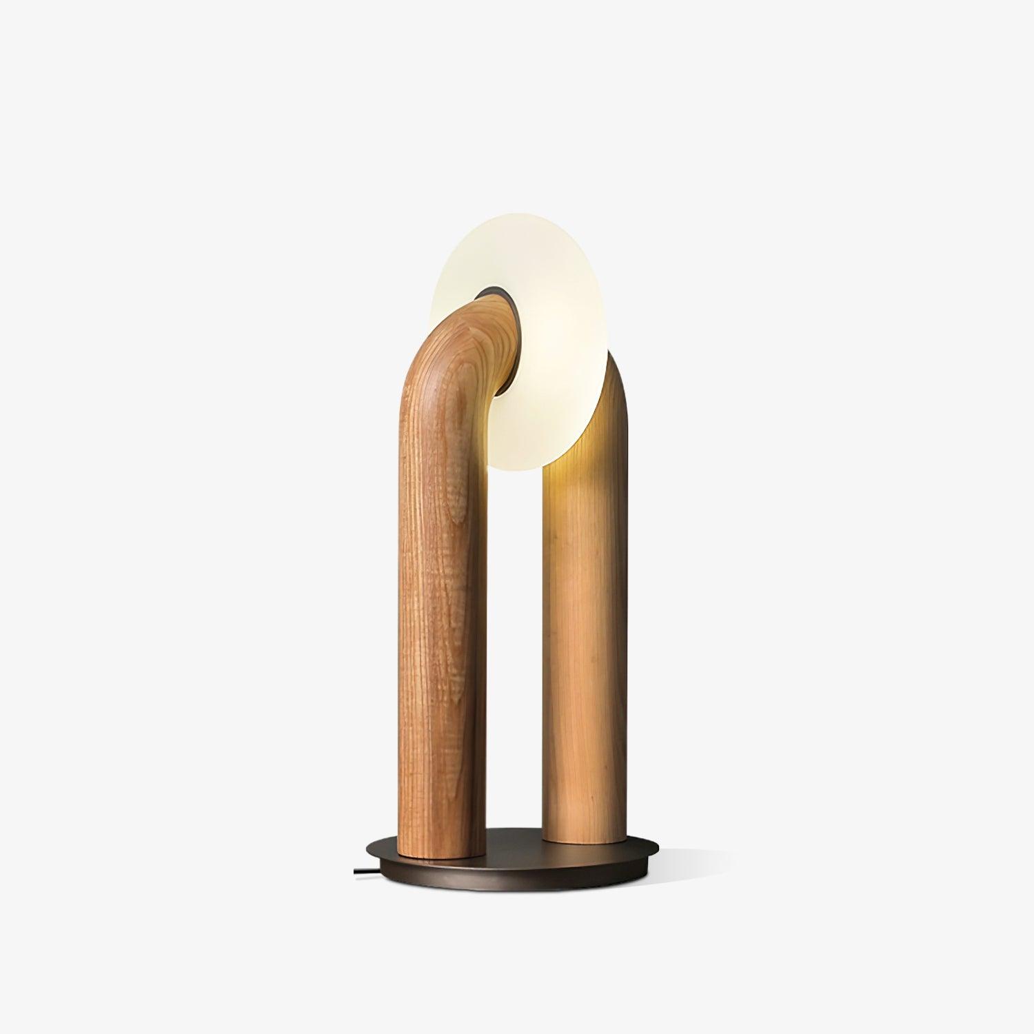 Lumen Vintage Wood Table Lamp - Blowlighting