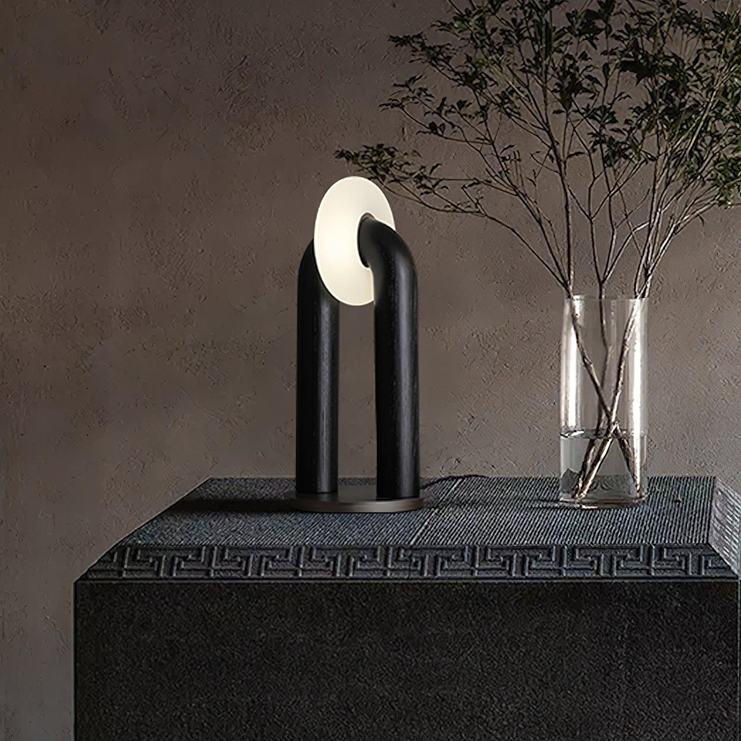 Lumen Vintage Wood Table Lamp - Blowlighting