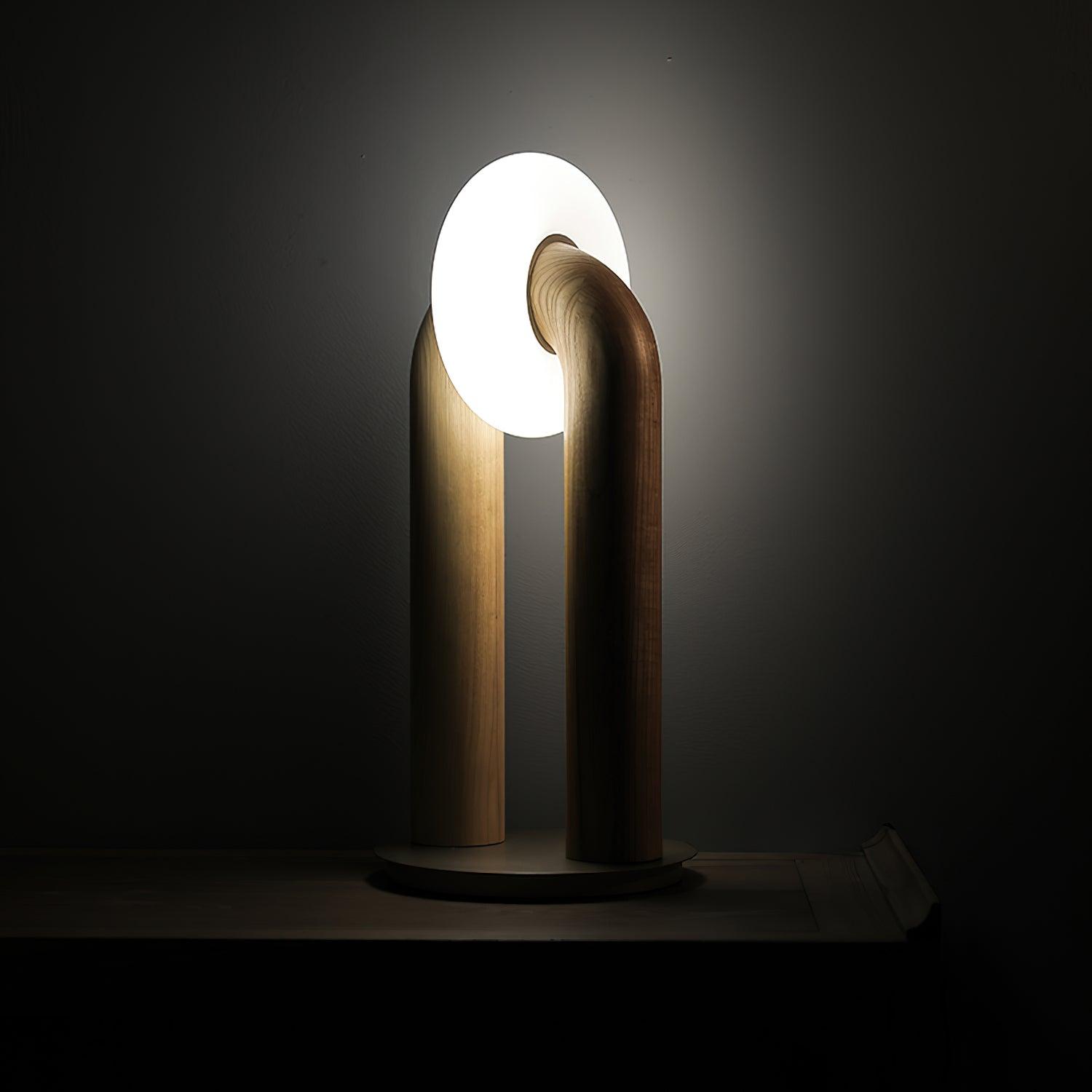 Lumen Vintage Wood Table Lamp - Blowlighting