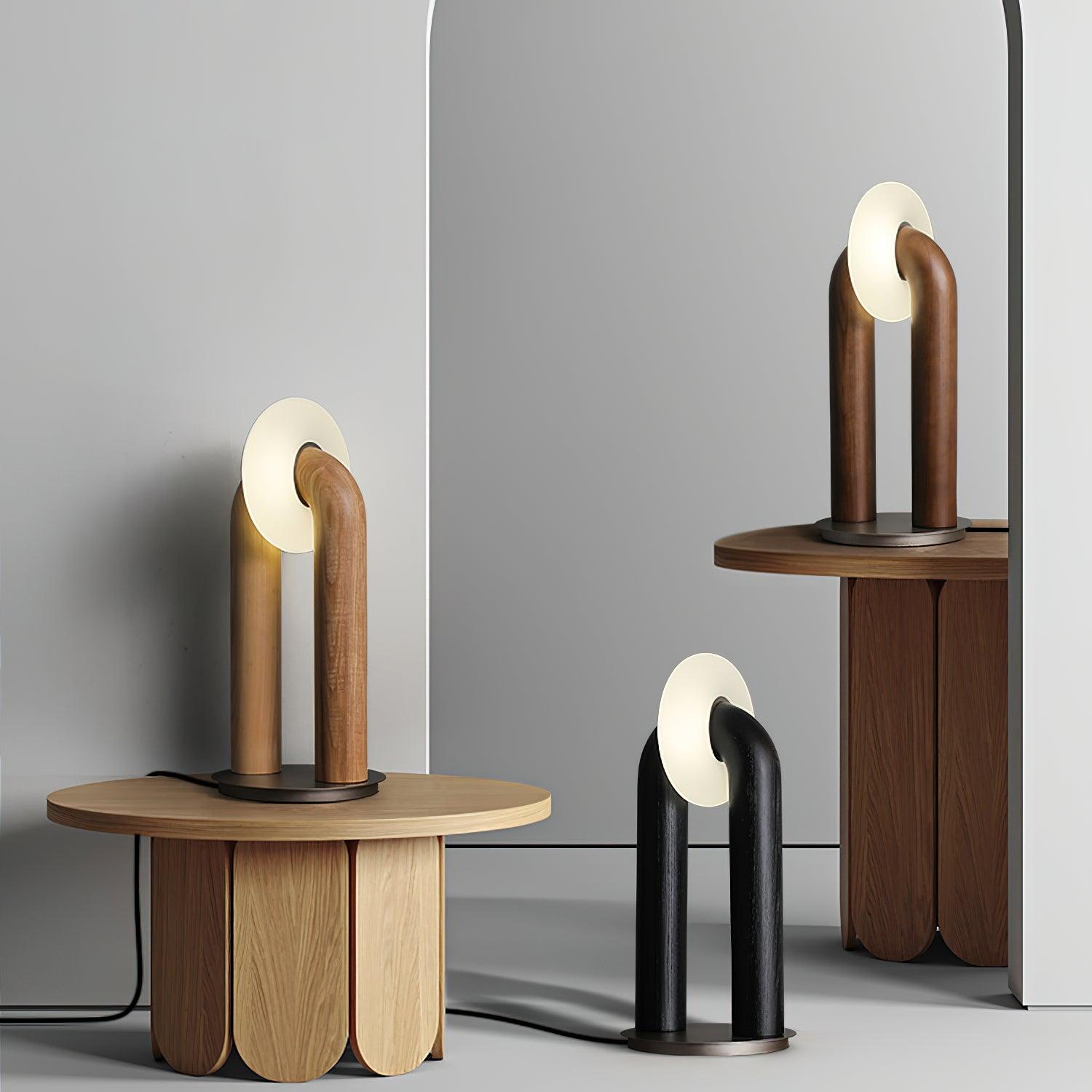 Lumen Vintage Wood Table Lamp - Blowlighting