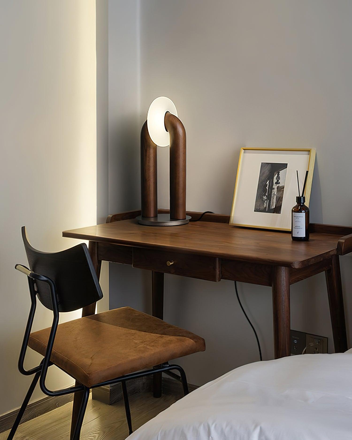 Lumen Vintage Wood Table Lamp - Blowlighting