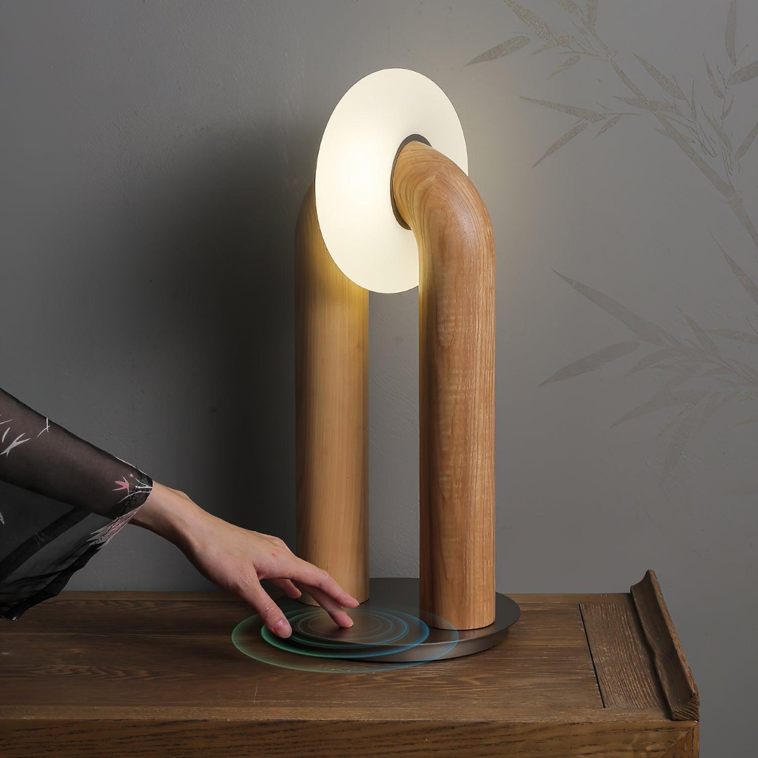 Lumen Vintage Wood Table Lamp - Blowlighting