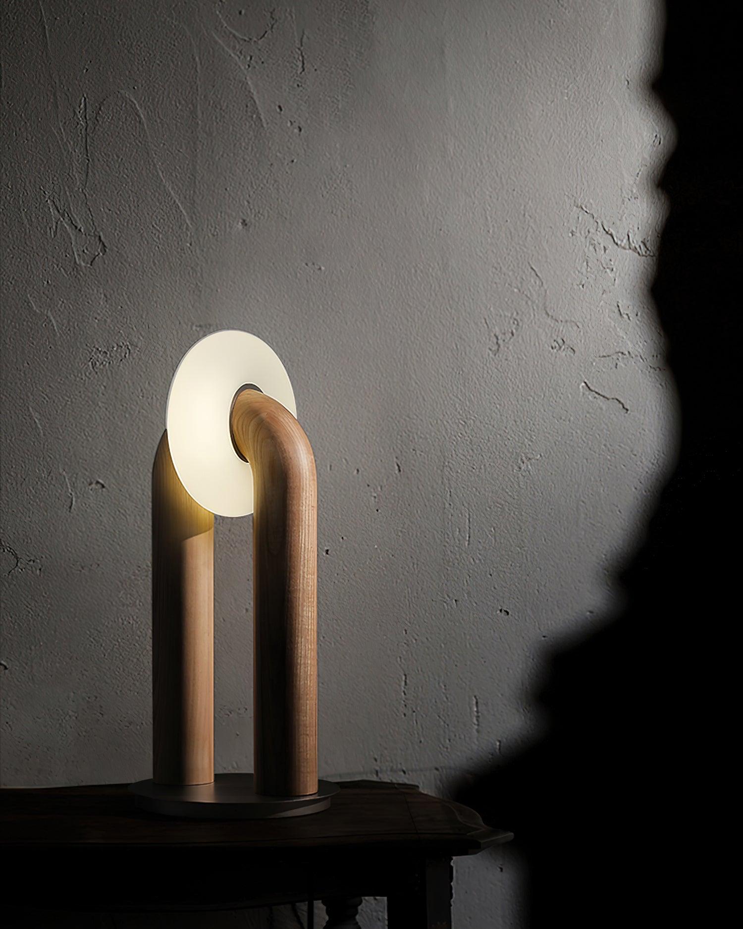 Lumen Vintage Wood Table Lamp - Blowlighting