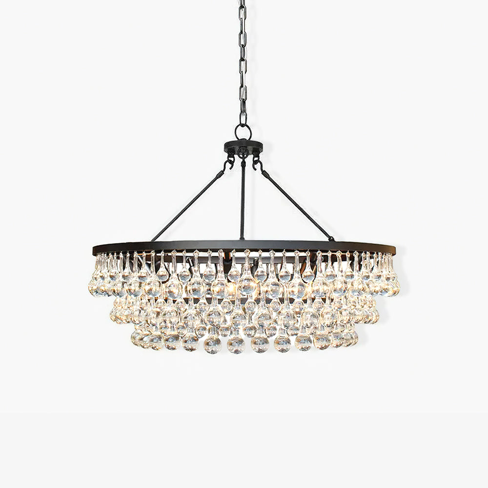 Avelis Postmodern Luxury Unique Tiered Crystal Chandelier - Blowlighting