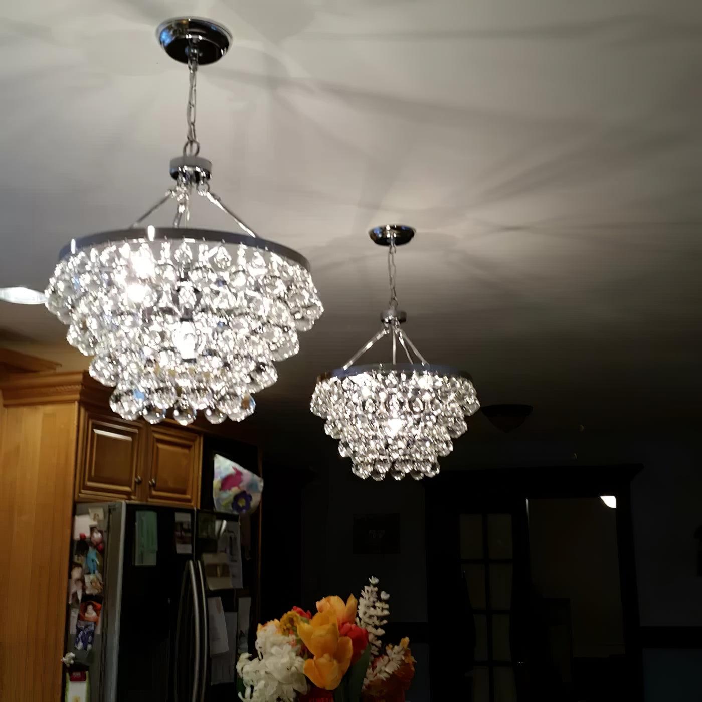 Avelis Postmodern Luxury Unique Tiered Crystal Chandelier - Blowlighting