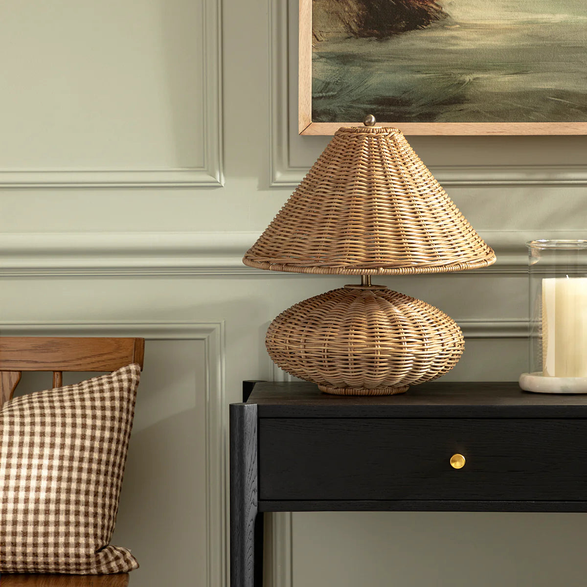 Bobine Rustic Rattan Table Light