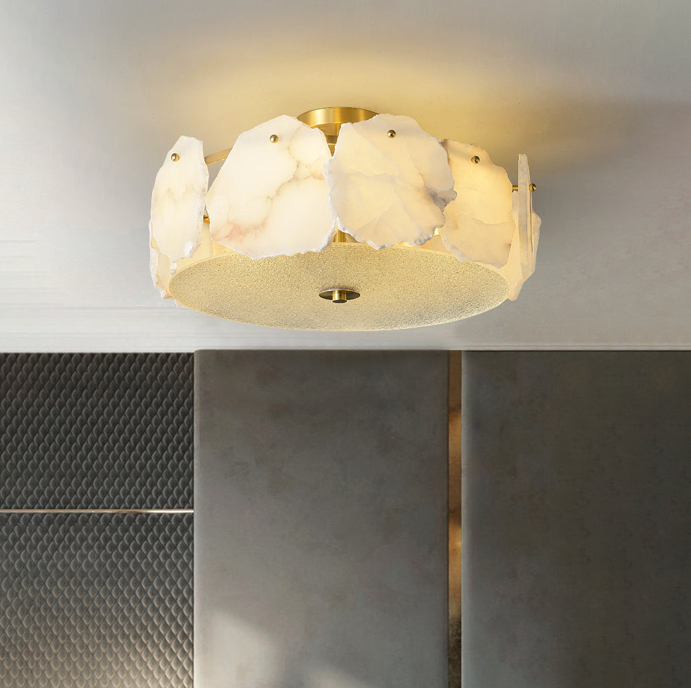 Amara Alabaster Flush Mount Light - Blowlighting