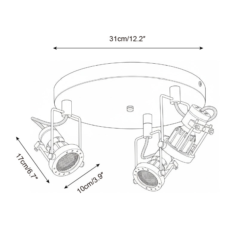 Vector Industrial Metal Orbit Track Lighting