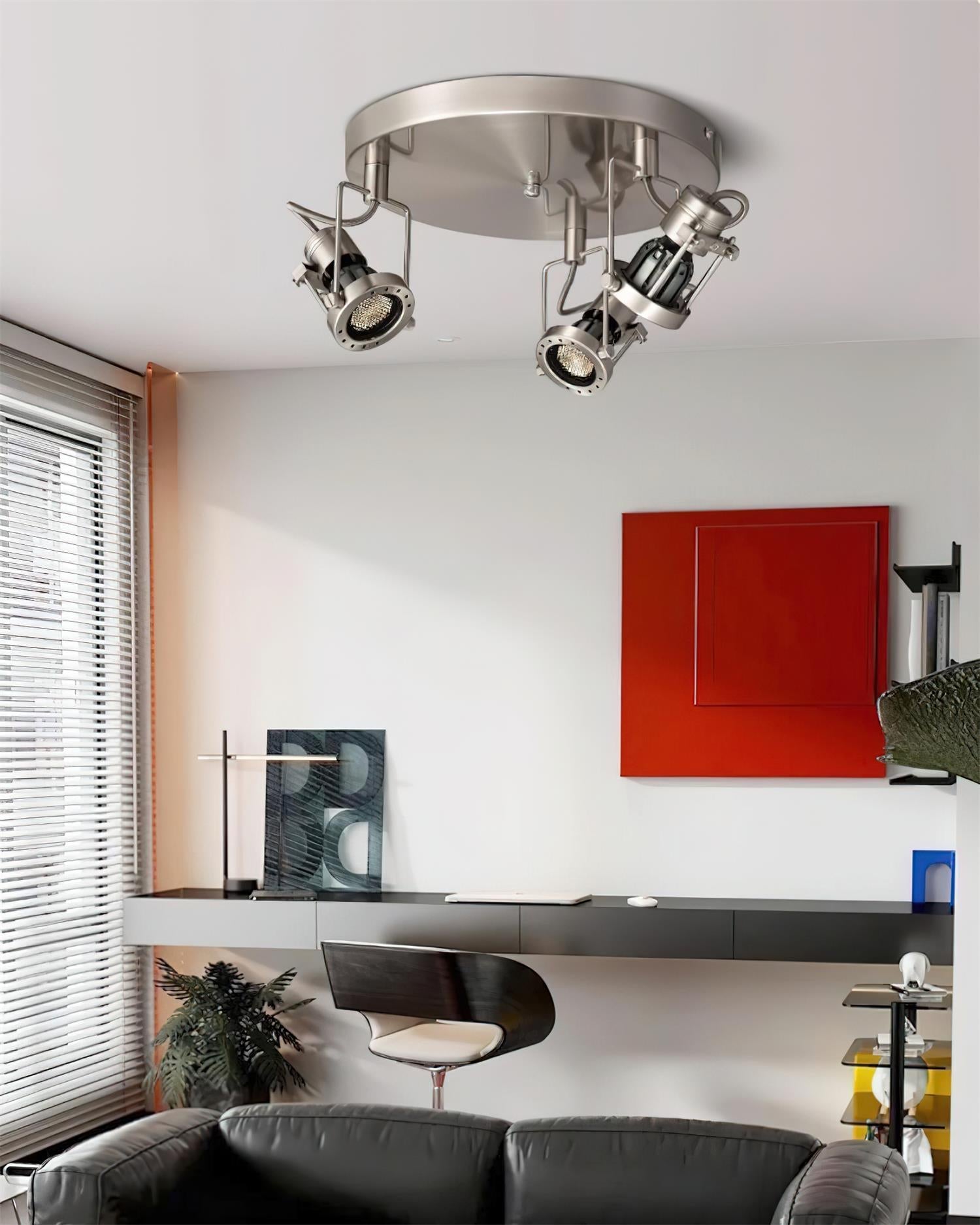 Vector Industrial Metal Orbit Track Lighting