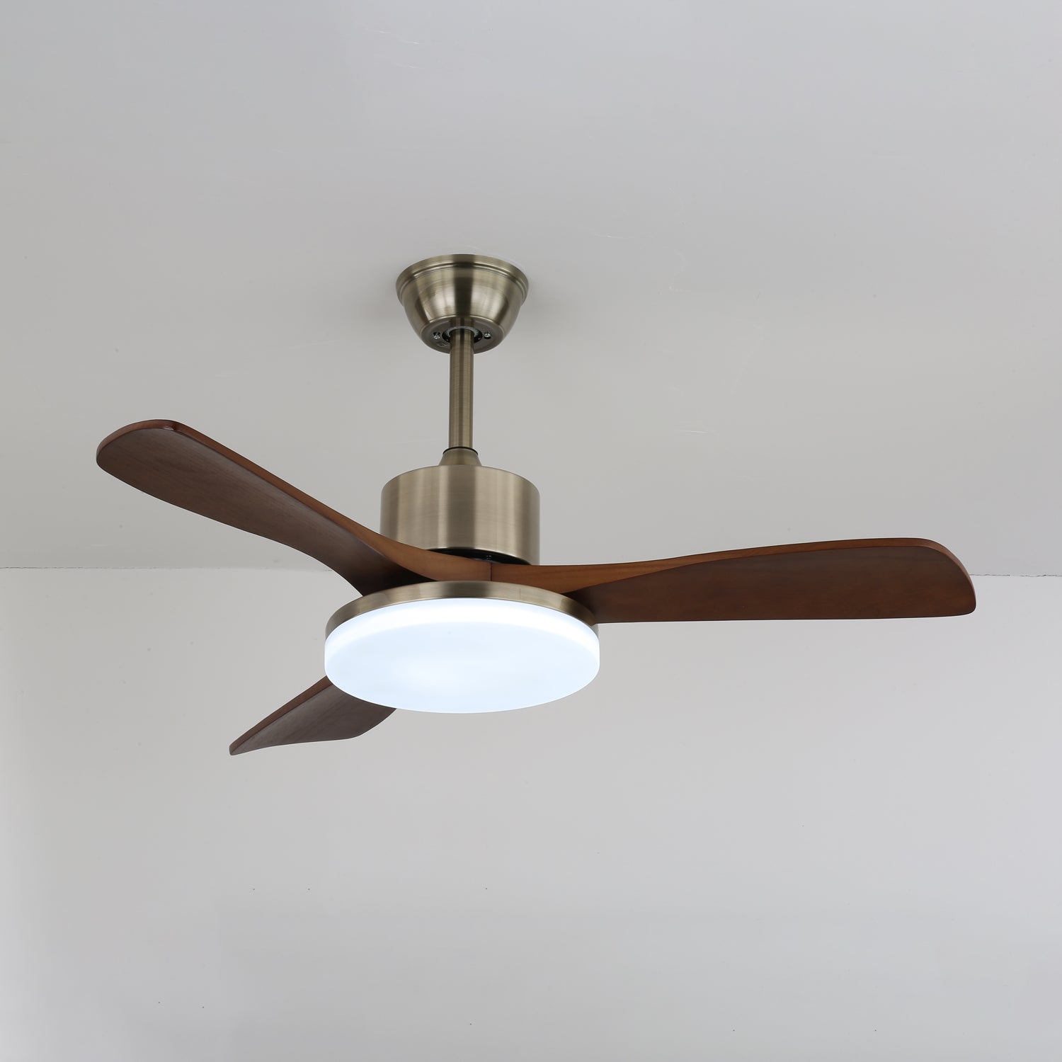 Selora Brass Wood Ceiling Fan Light - Blowlighting