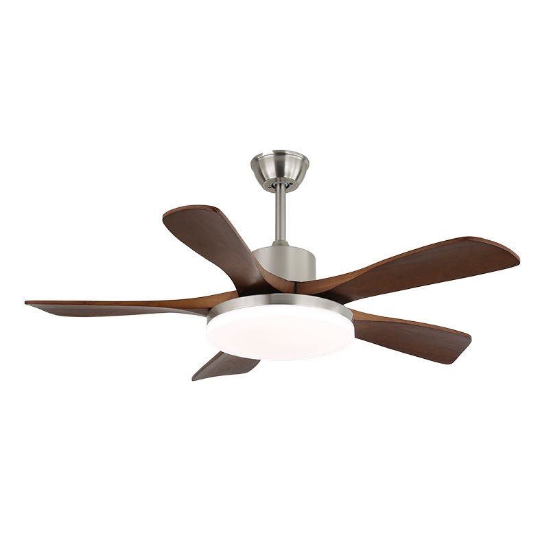 Elara Modern Brass Wood Ceiling Fan Light - Blowlighting