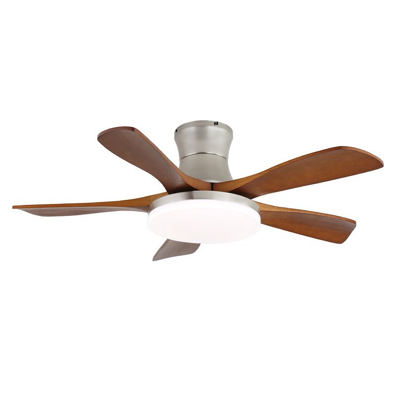 Elara Modern Brass Wood Ceiling Fan Light - Blowlighting