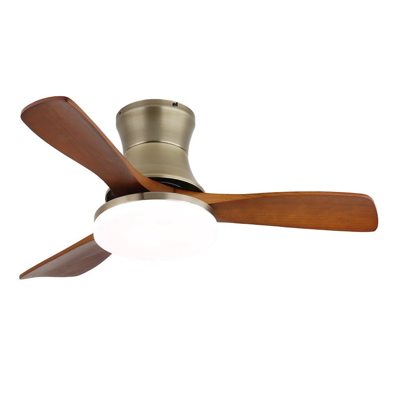 Elara Modern Brass Wood Ceiling Fan Light - Blowlighting