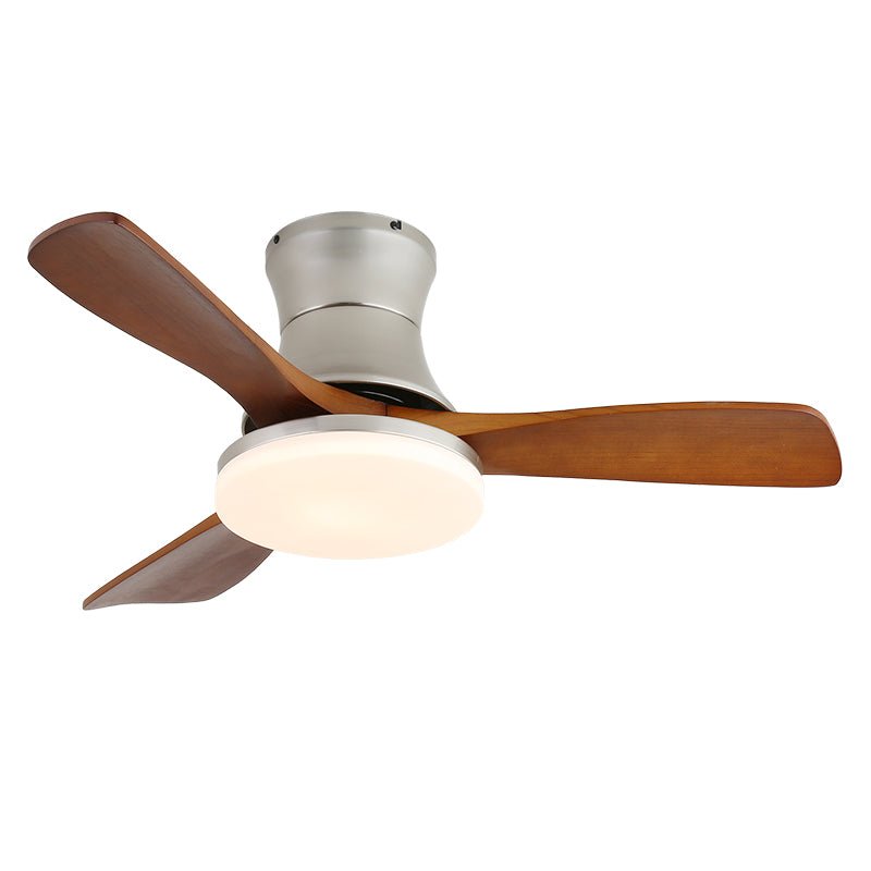 Elara Modern Brass Wood Ceiling Fan Light - Blowlighting