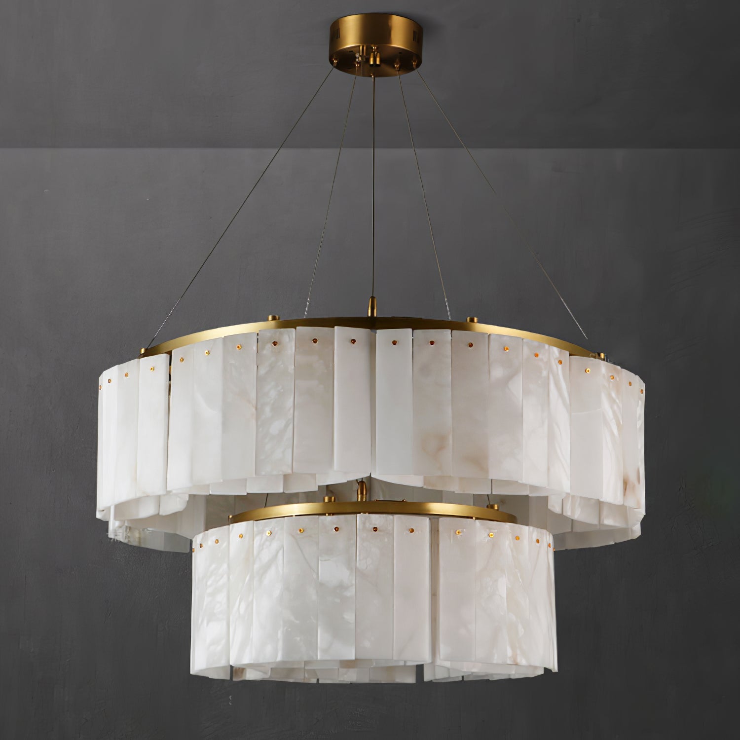 Ilveliel Double Tier Alabaster Pendant Light - Blowlighting
