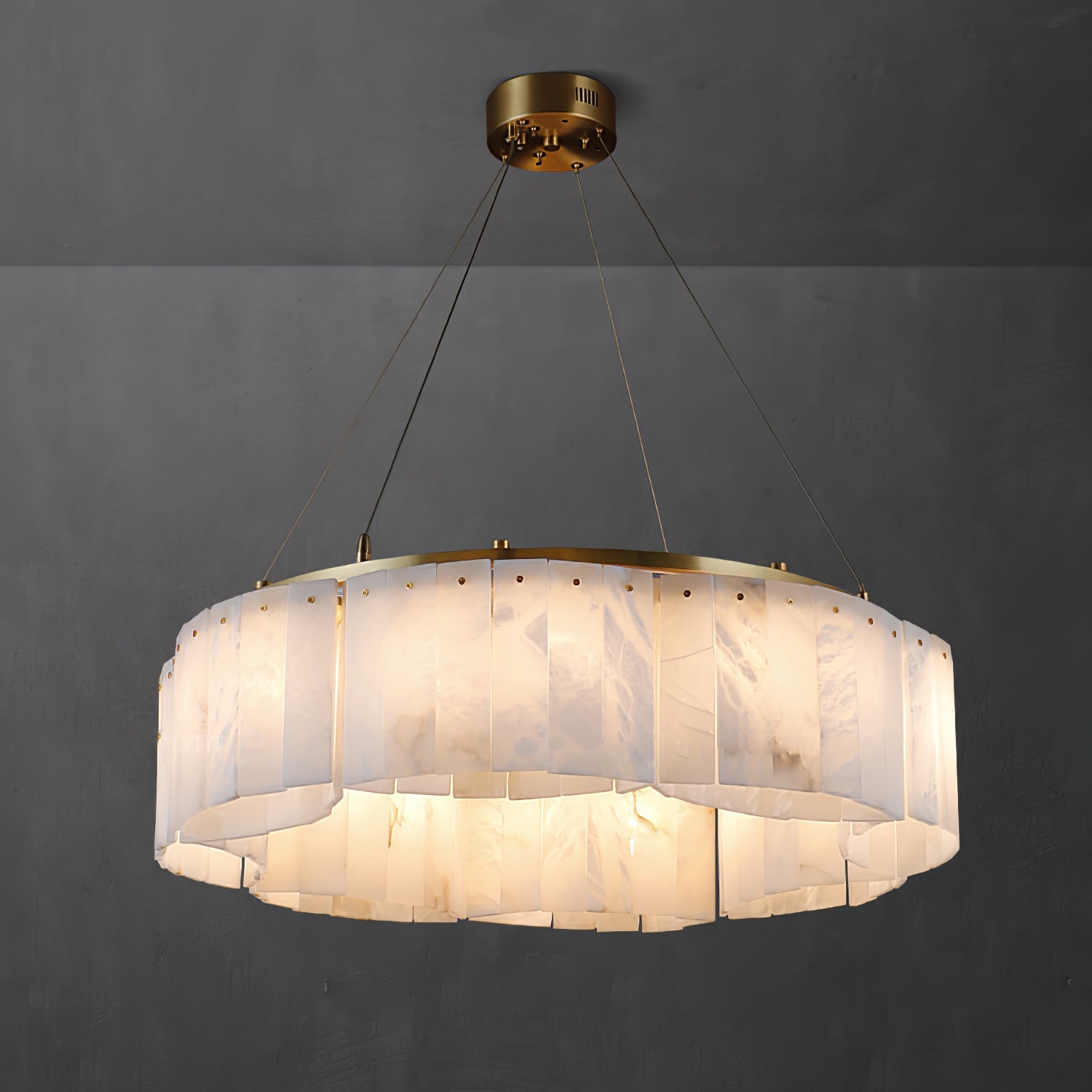 Ilveliel Double Tier Alabaster Pendant Light - Blowlighting