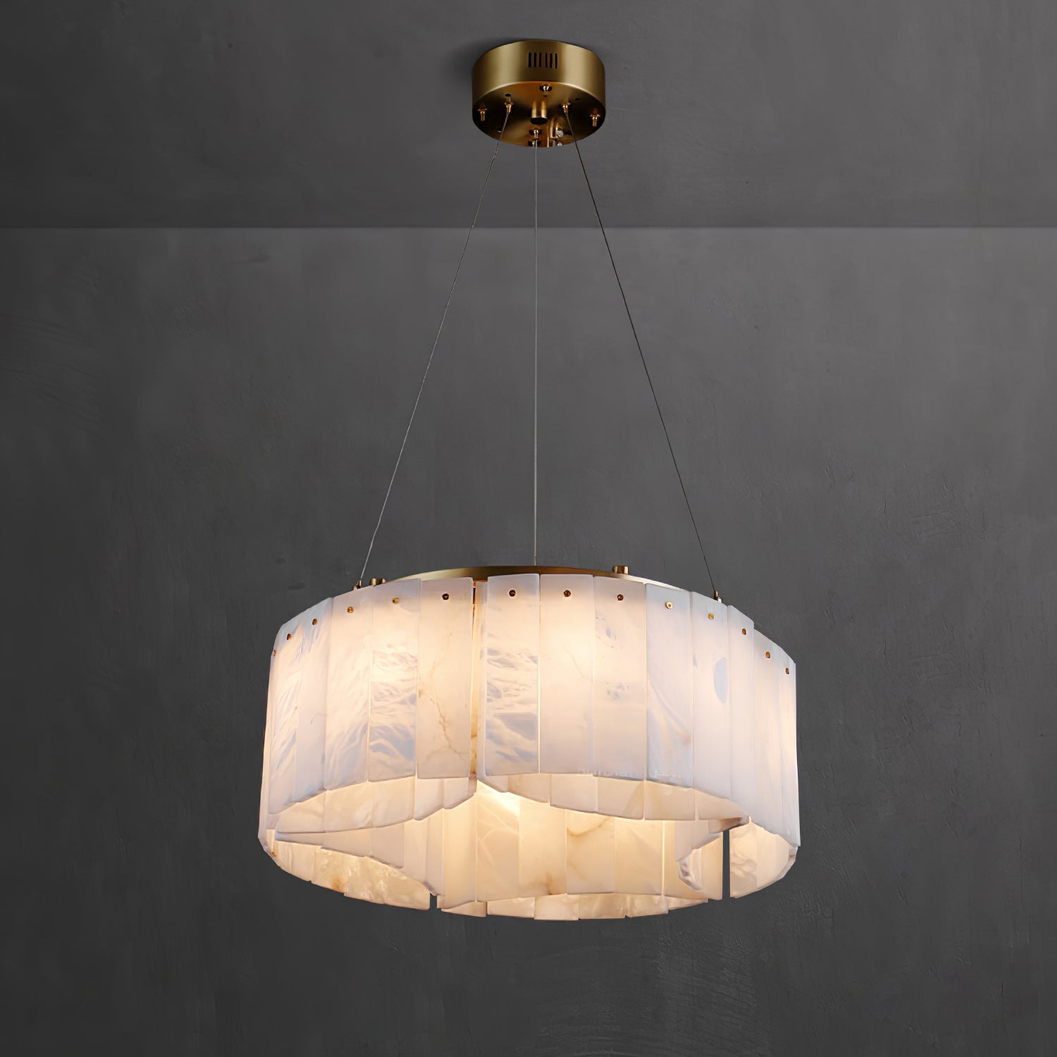 Ilveliel Double Tier Alabaster Pendant Light - Blowlighting