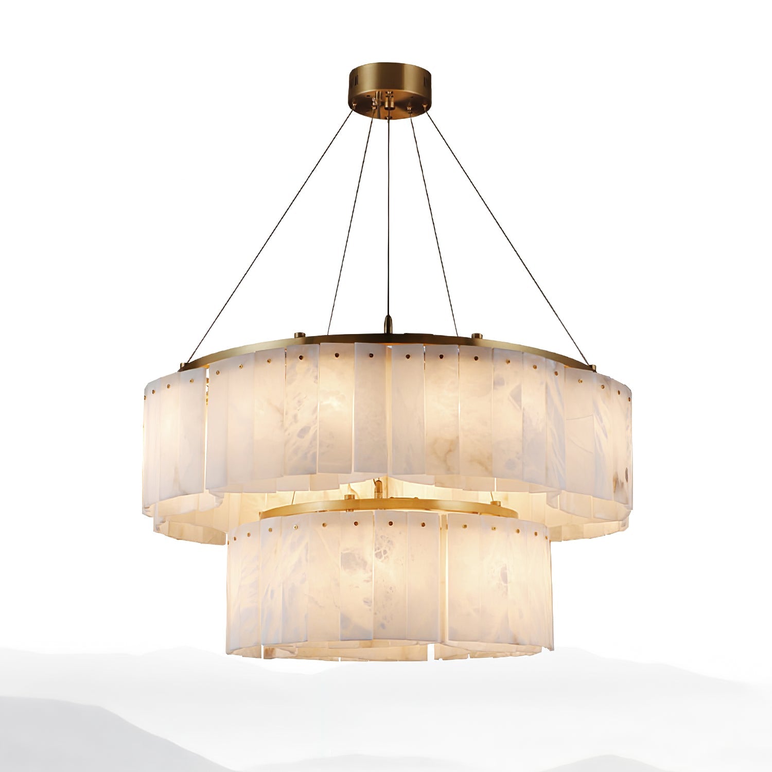 Ilveliel Double Tier Alabaster Pendant Light - Blowlighting