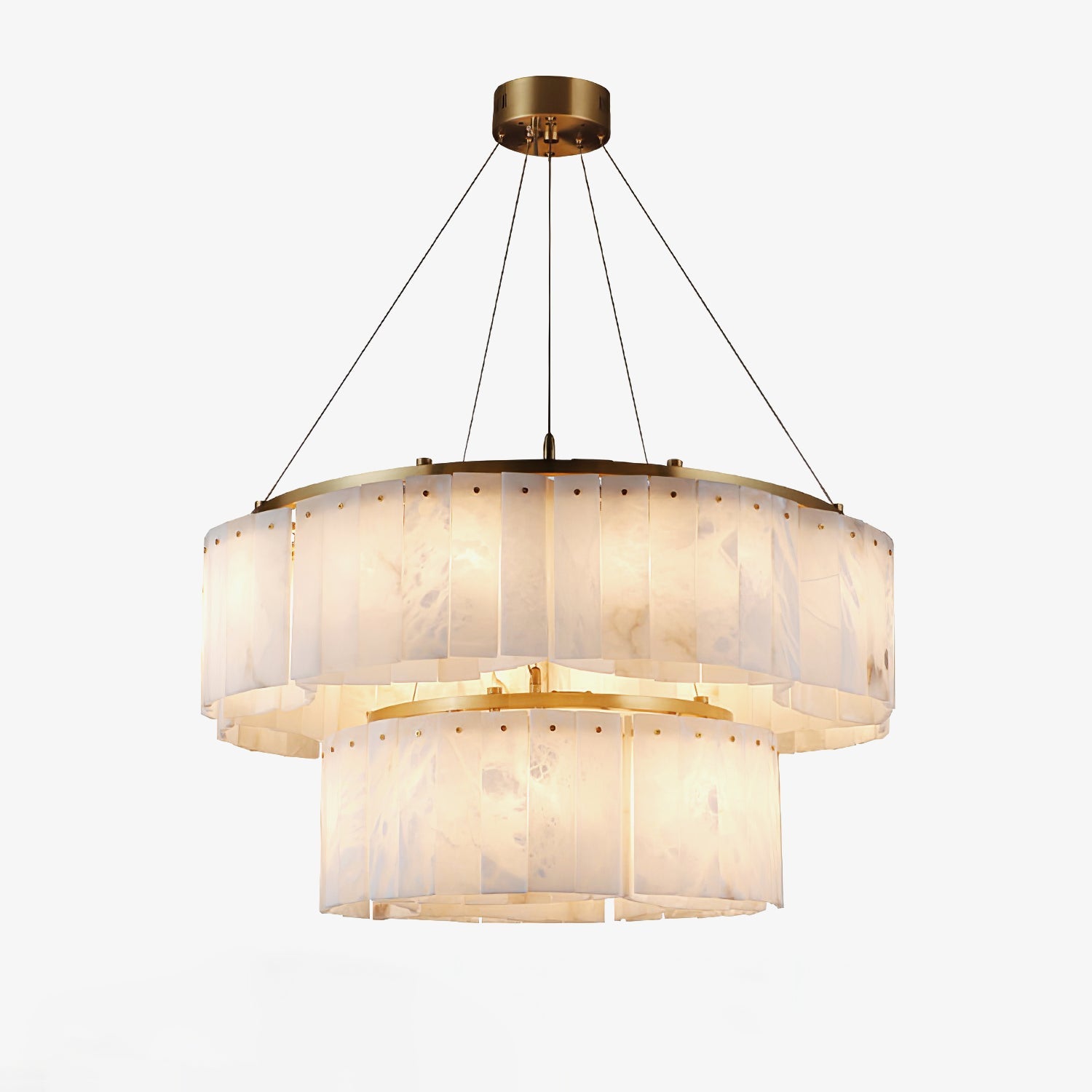 Ilveliel Double Tier Alabaster Pendant Light - Blowlighting