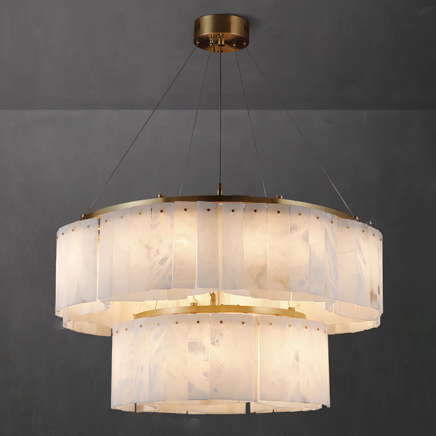 Ilveliel Double Tier Alabaster Pendant Light - Blowlighting