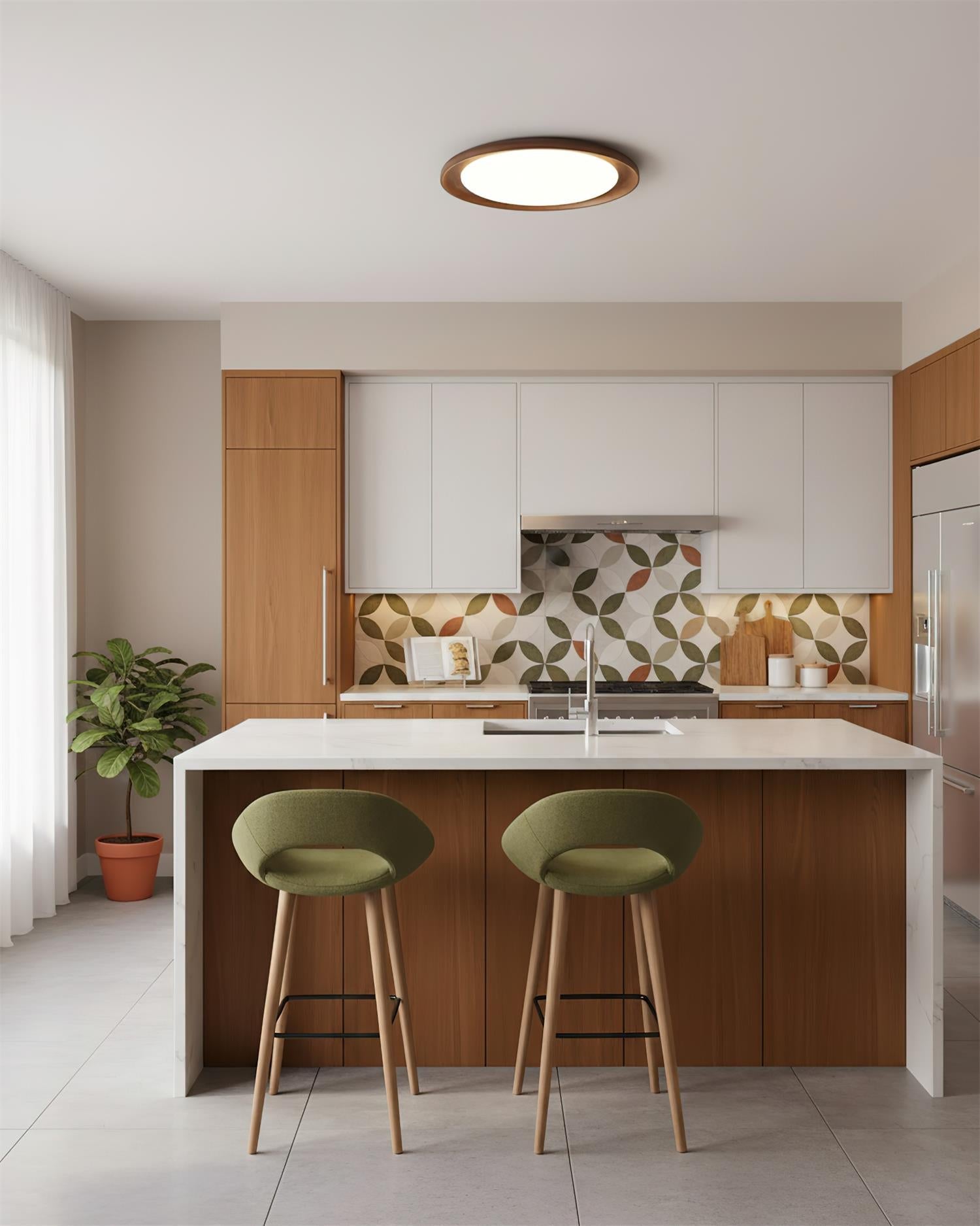 Velin Wood Edge Ceiling Lamp