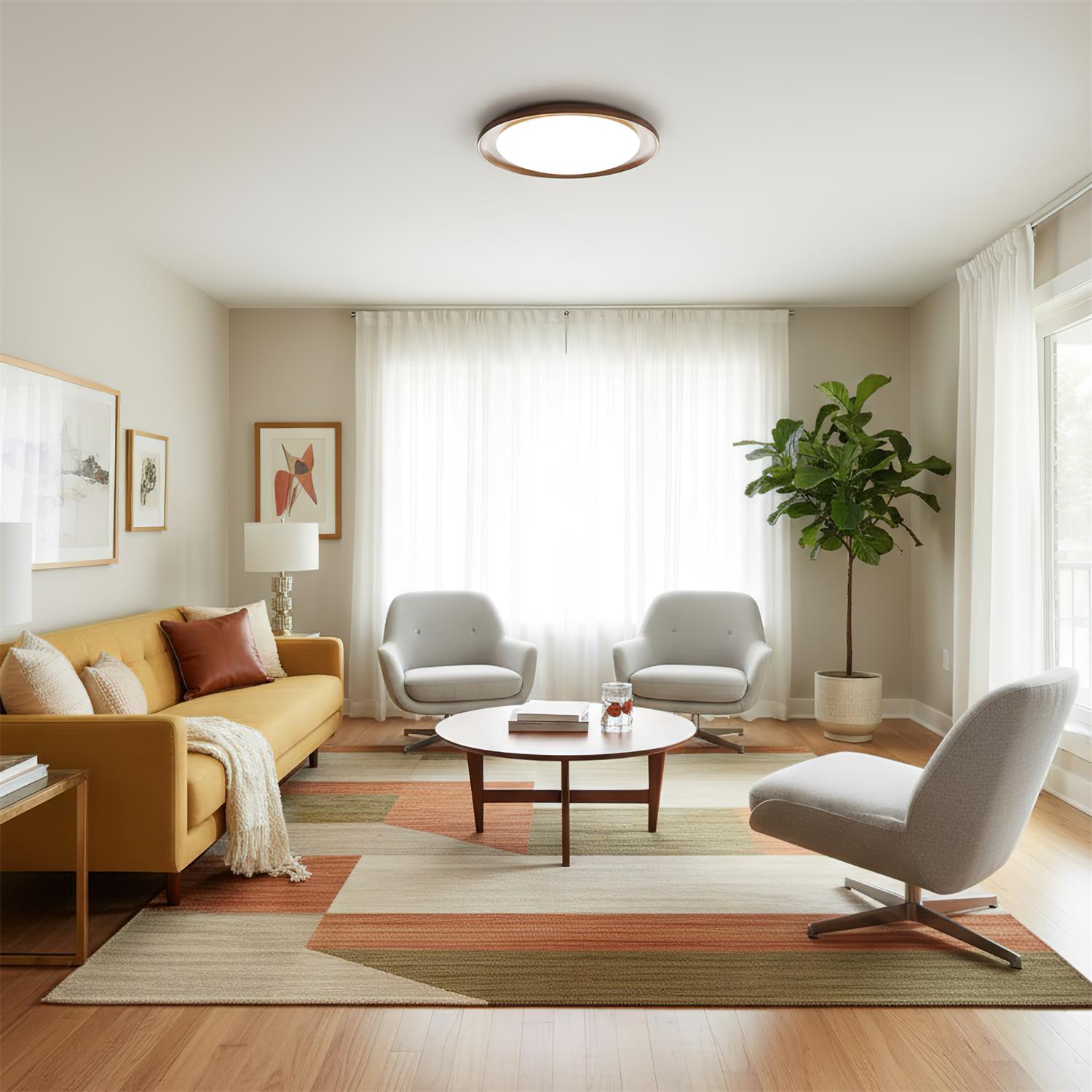 Velin Wood Edge Ceiling Lamp