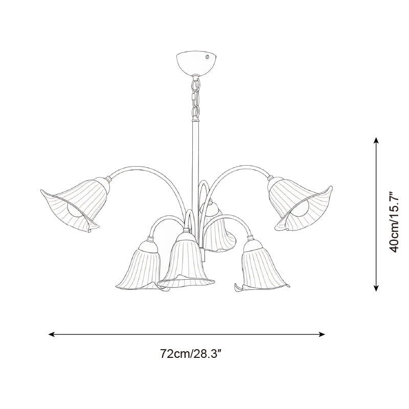 Vellina Natural Ceramics Petal Chandelier