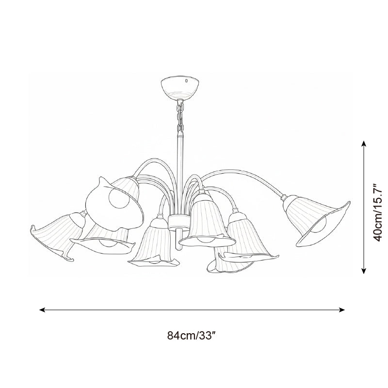 Vellina Natural Ceramics Petal Chandelier