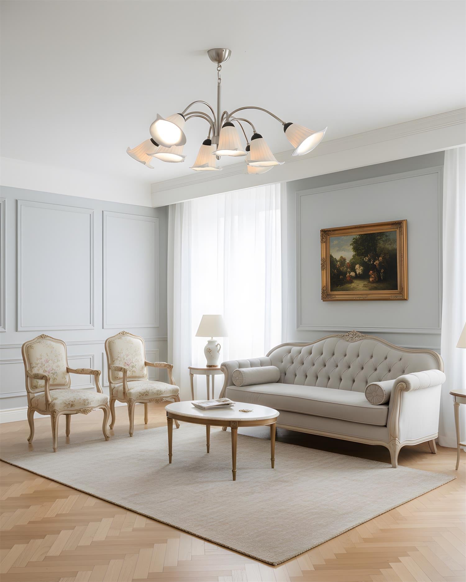 Vellina Natural Ceramics Petal Chandelier