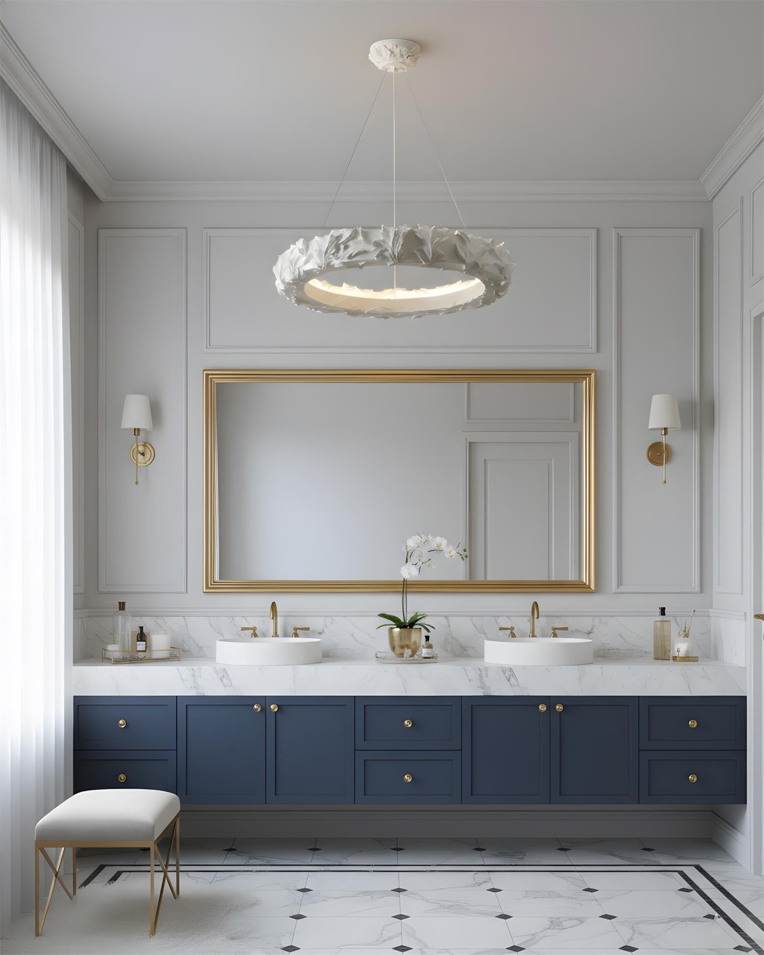 Vellora Art Deco Plaster Ring Chandelier