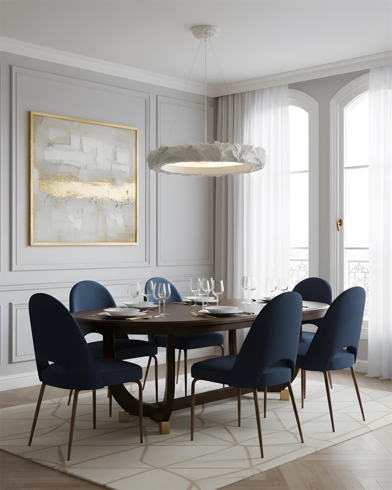 Vellora Art Deco Plaster Ring Chandelier